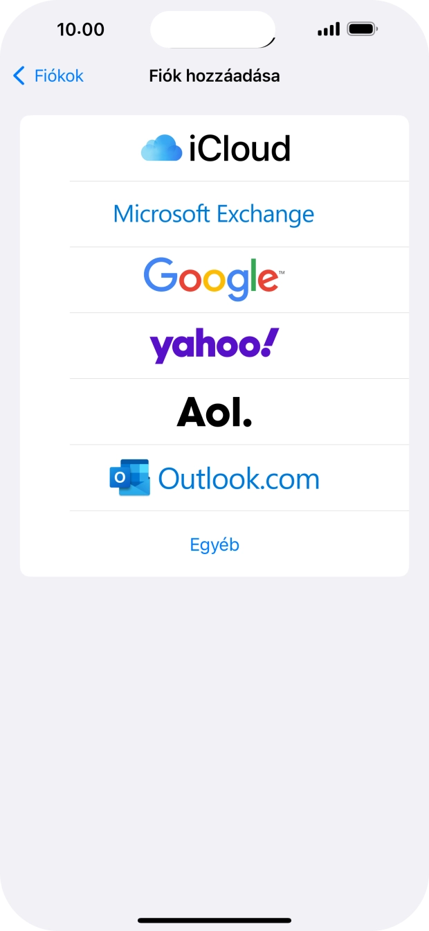 Válaszd az Egyéb lehetőséget.