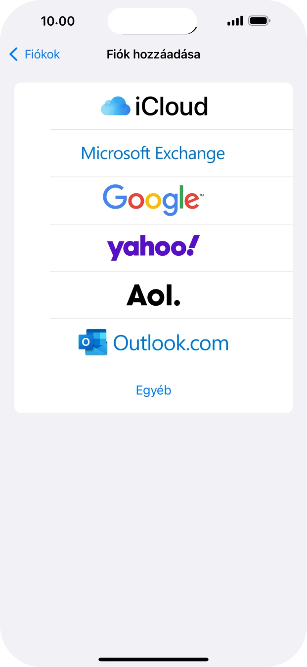 Válaszd az Egyéb lehetőséget.