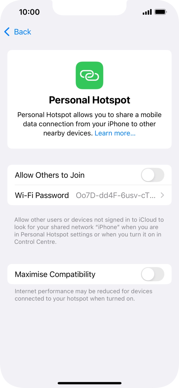 Press Wi-Fi Password and key in the required password.