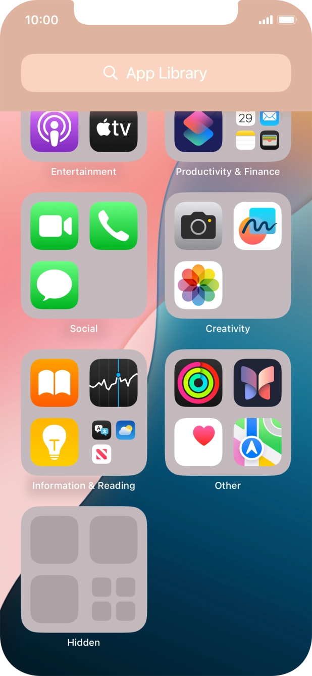 The app is now placed in the Hidden folder in the App Library.