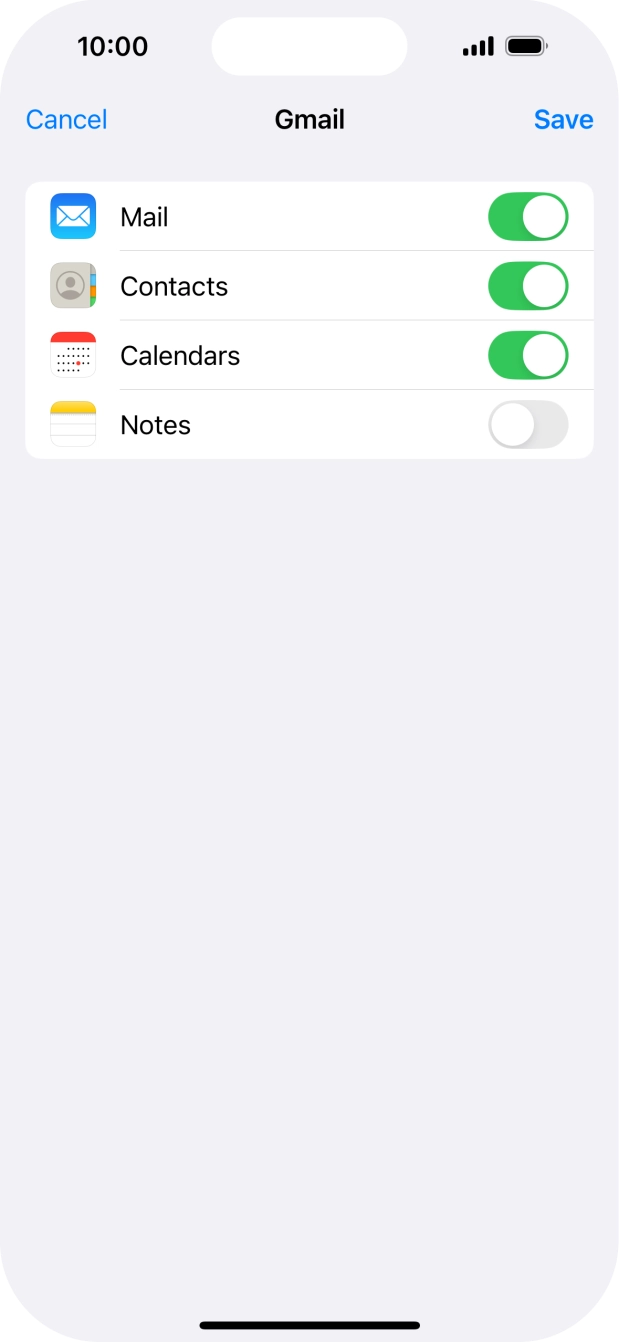If this screen is displayed, your email account has been recognised and set up automatically. Follow the instructions on the screen to key in more information and finish setting up your phone.