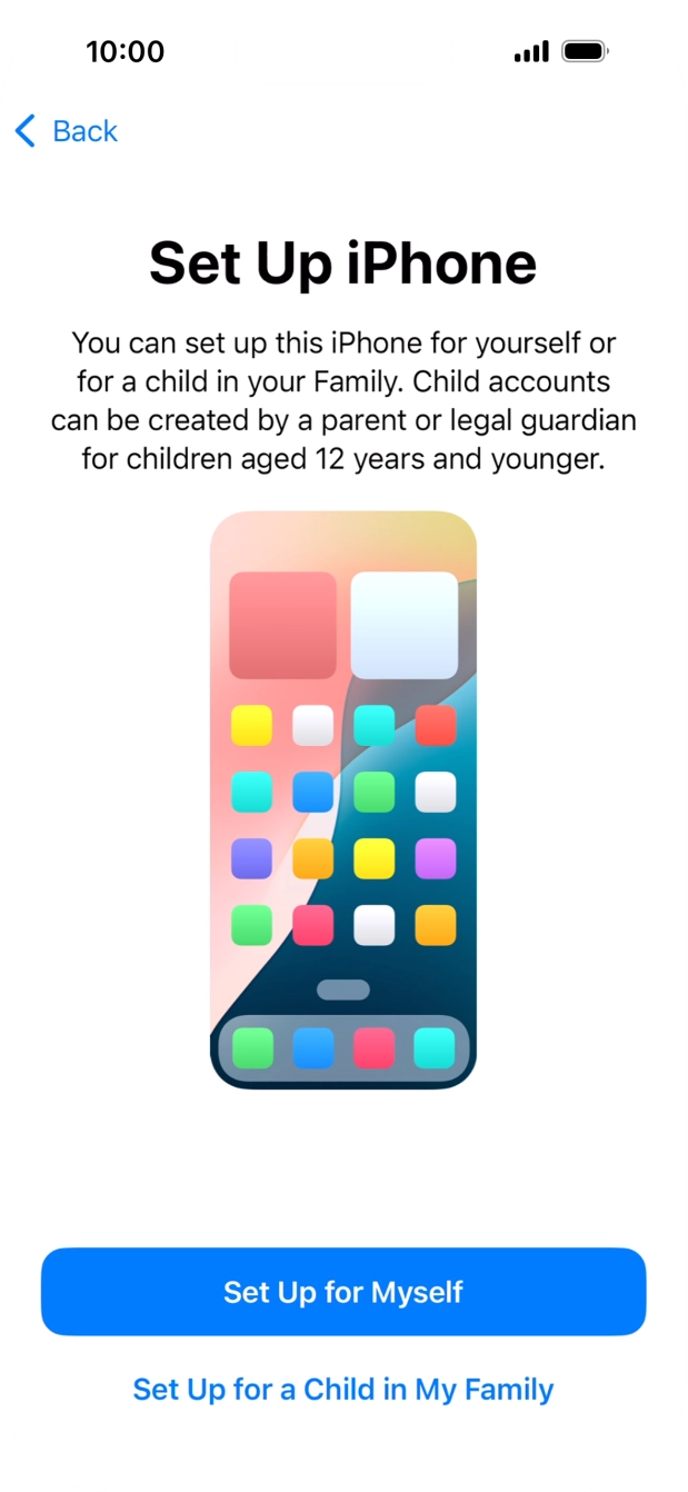 Press Set Up for Myself. Press Set Up for Myself.