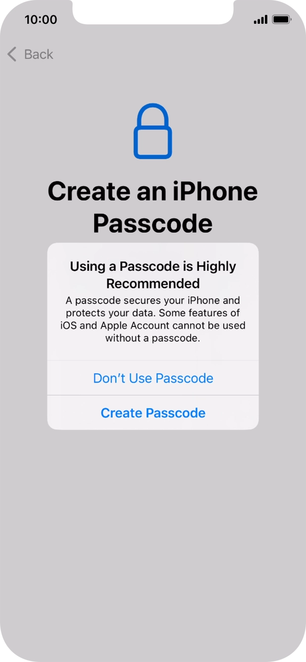 If you turn off the function, press Don't Use Passcode. If you turn off the function, press Don't Use Passcode.