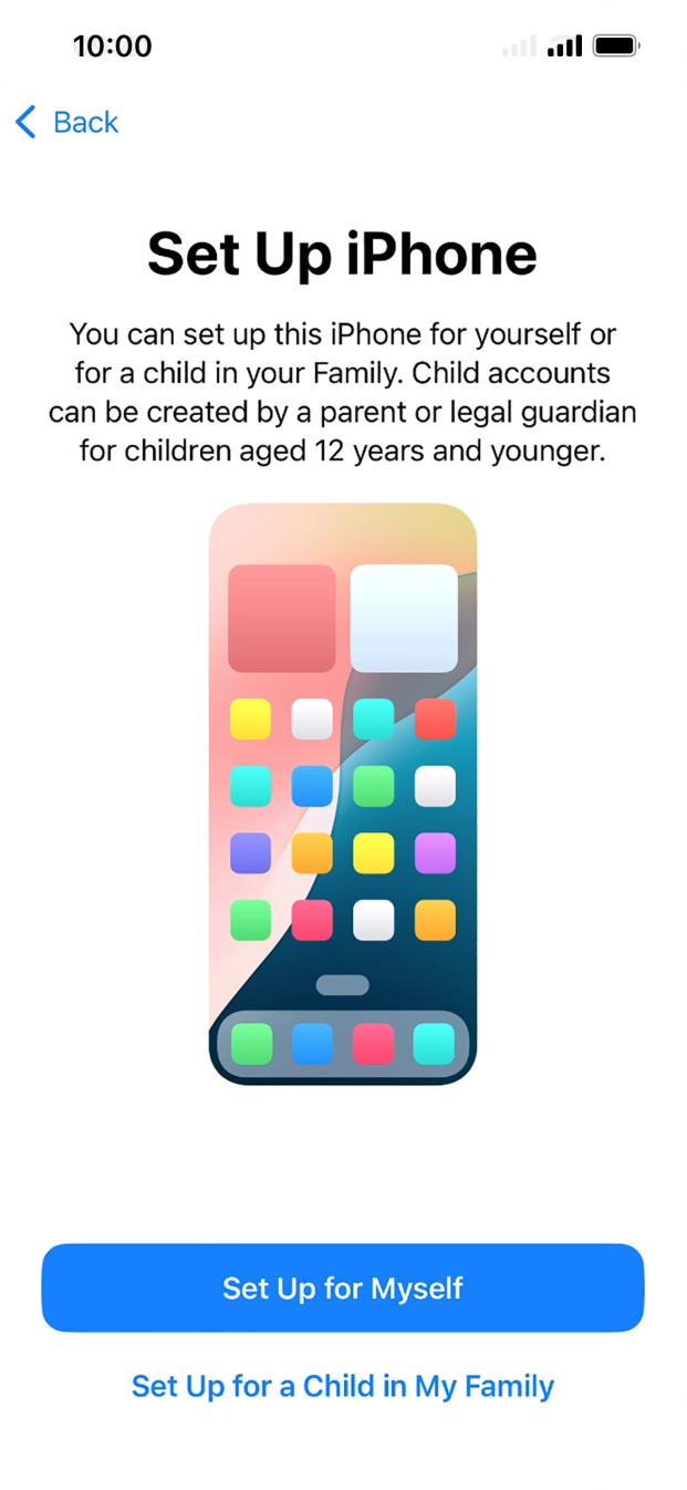 Press Set Up for Myself.