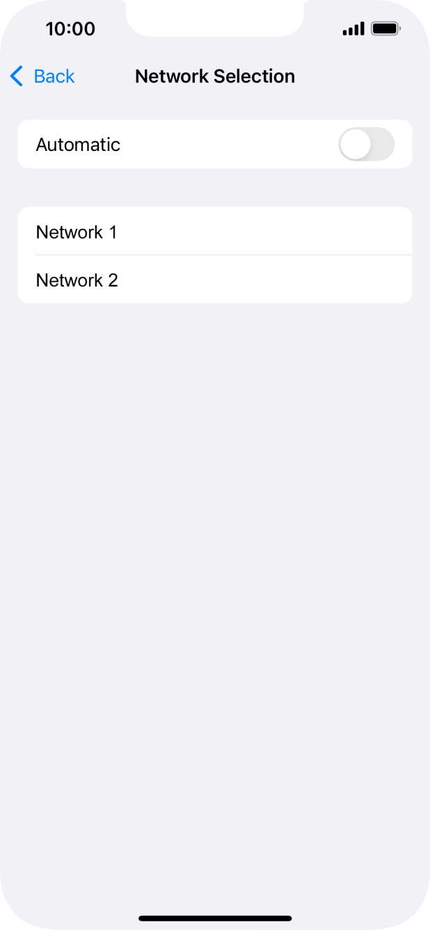 If you turn off the function, press the required network.