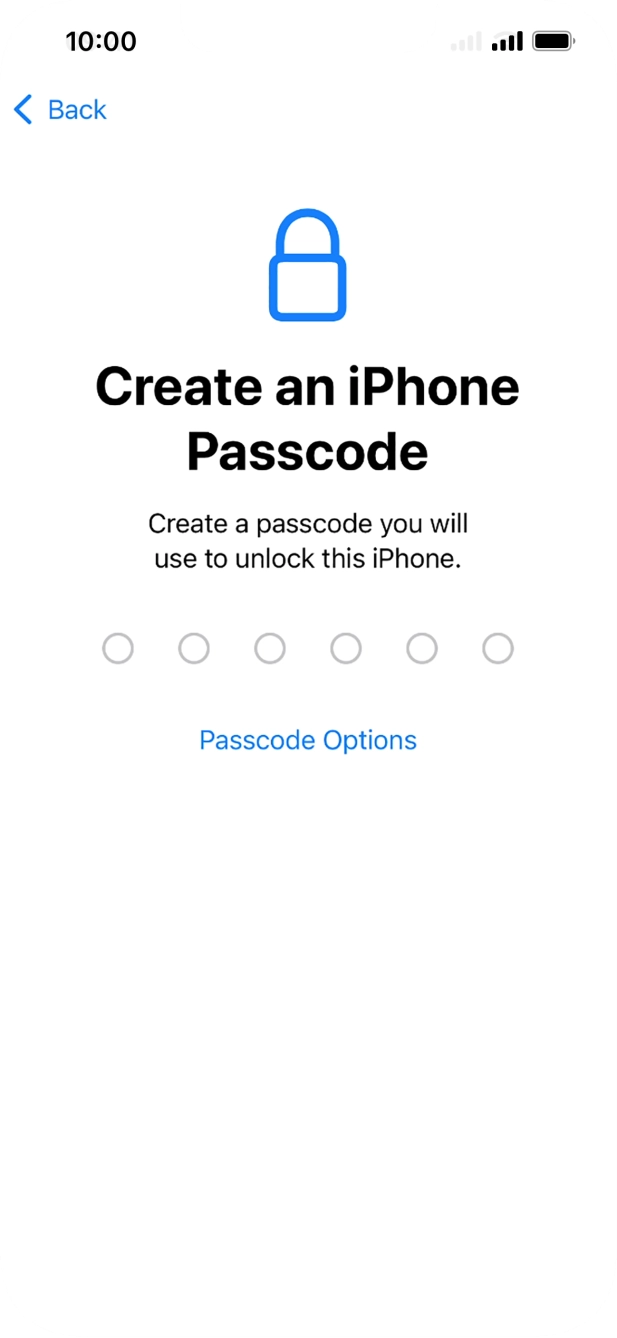 Press Passcode Options.