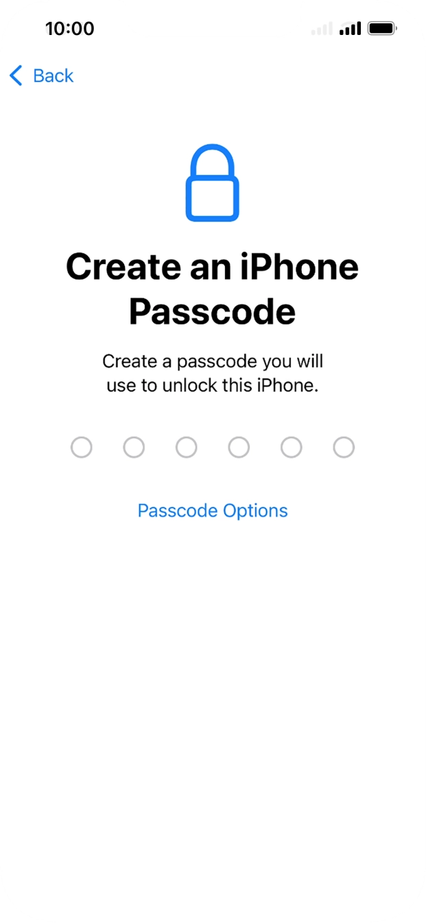 Press Passcode Options.