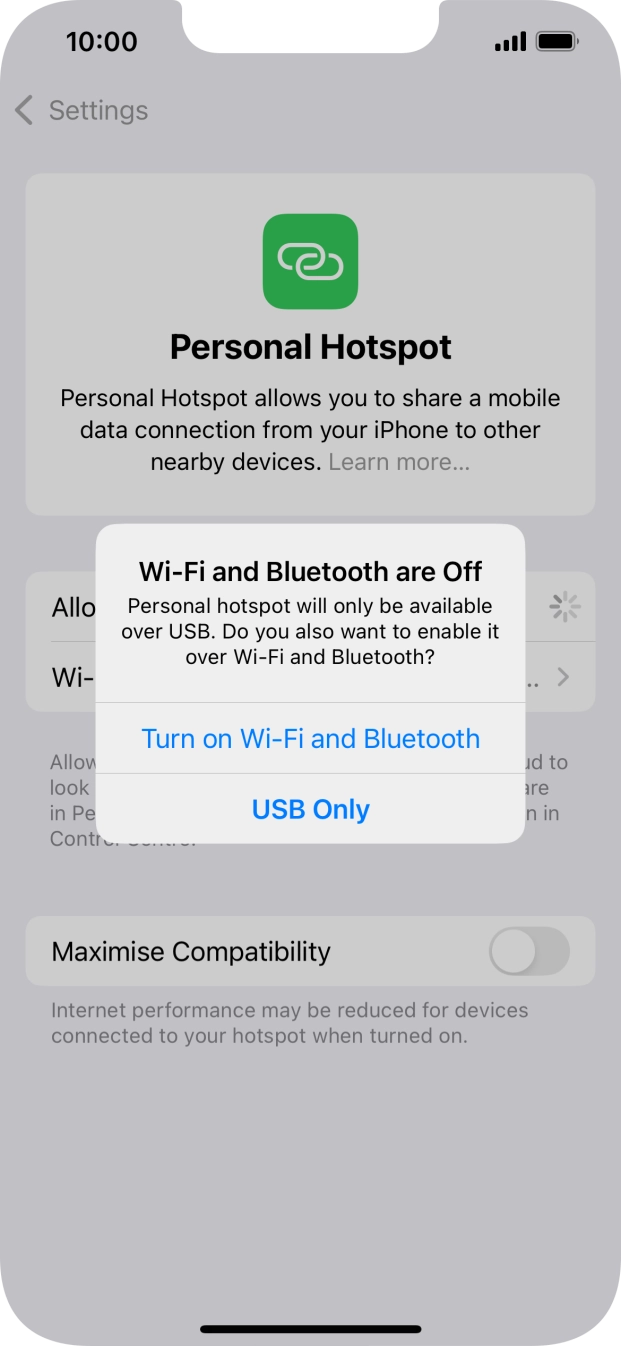 If Wi-Fi is turned off, press Turn on Wi-Fi and Bluetooth.