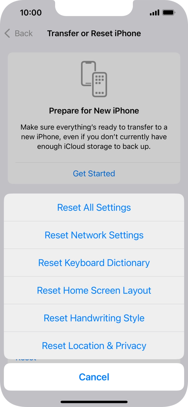 Press Reset All Settings.