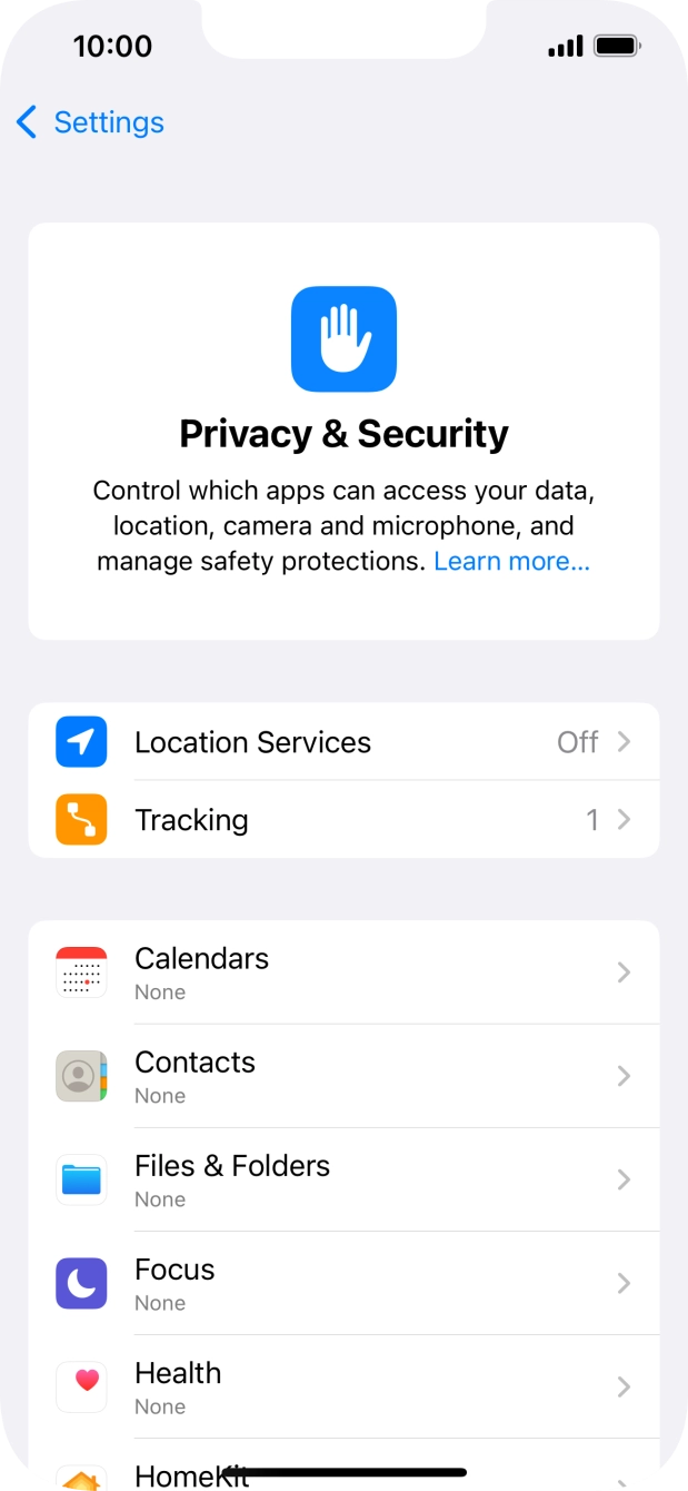 Press Location Services.