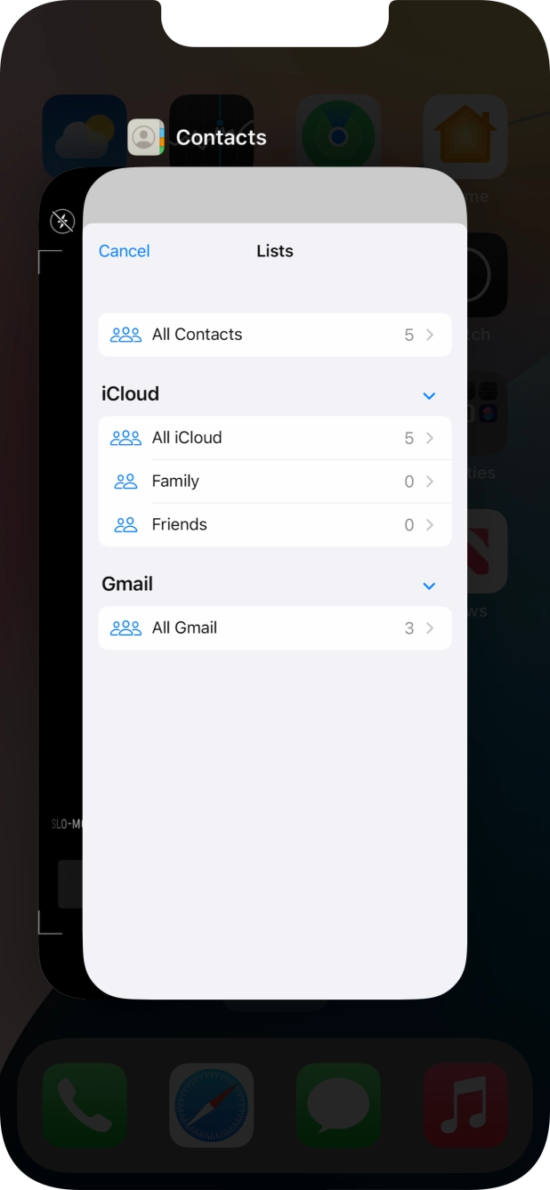 Slide upwards on the required application to end it.