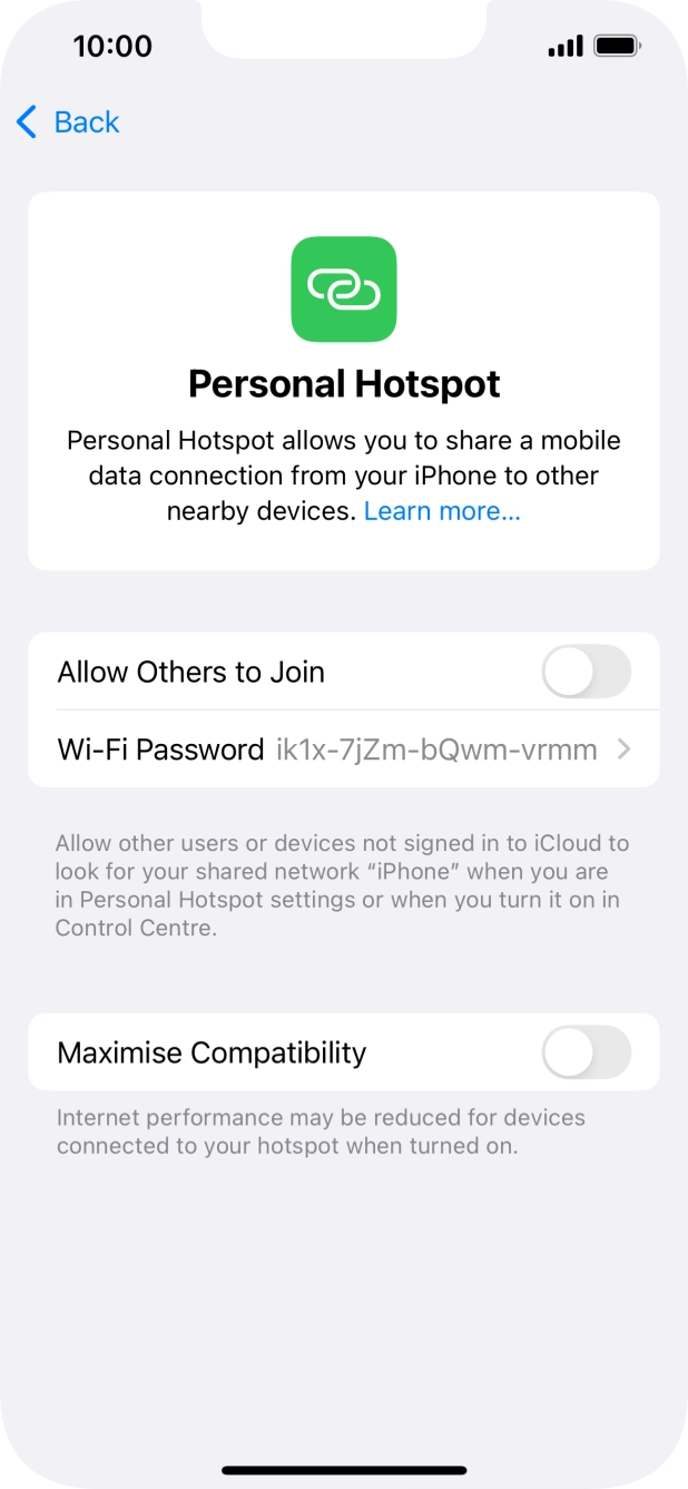 Press Wi-Fi Password and key in the required password.