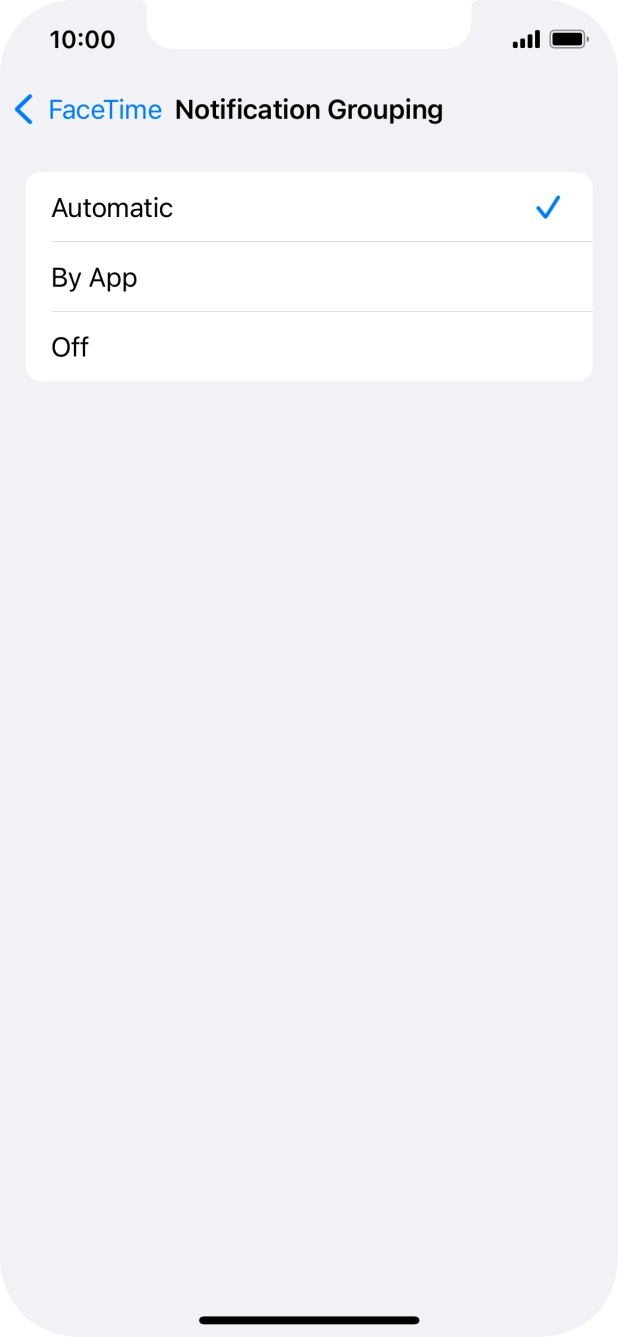 Press the required setting. Press the required setting.