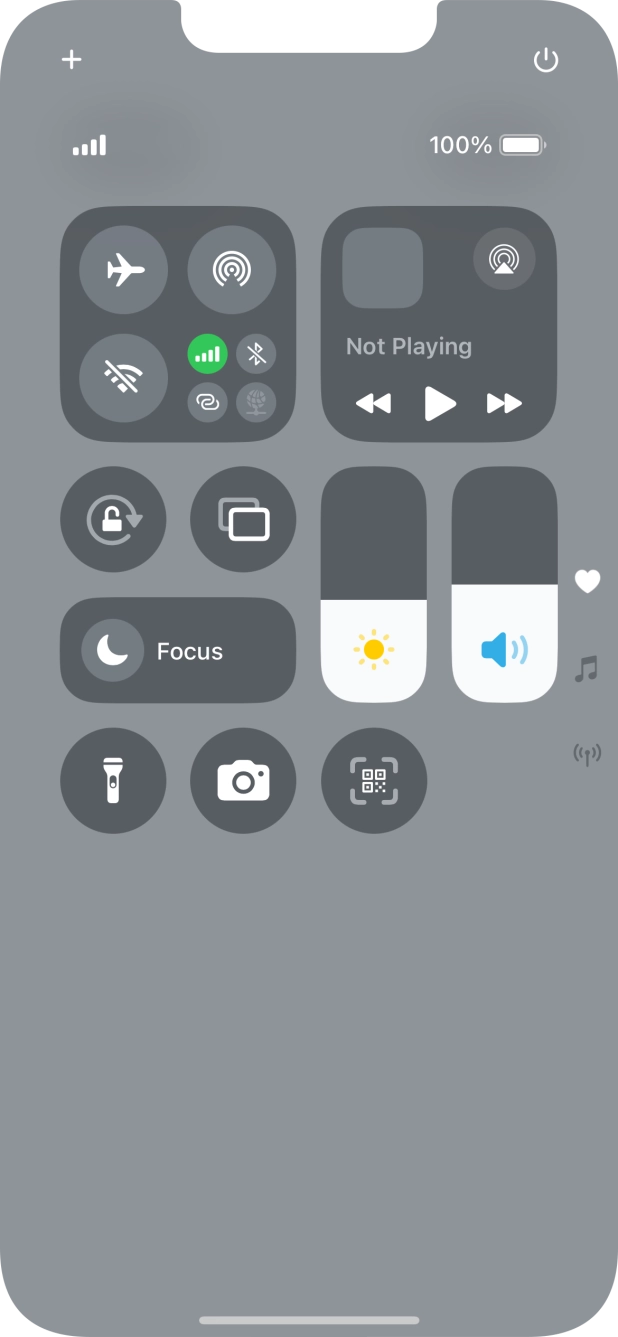 Press the flight mode icon to turn the function on or off.