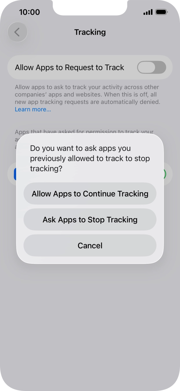 If you turn off the function, press the required setting.