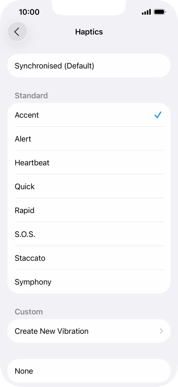 Press the required setting to turn on the function.