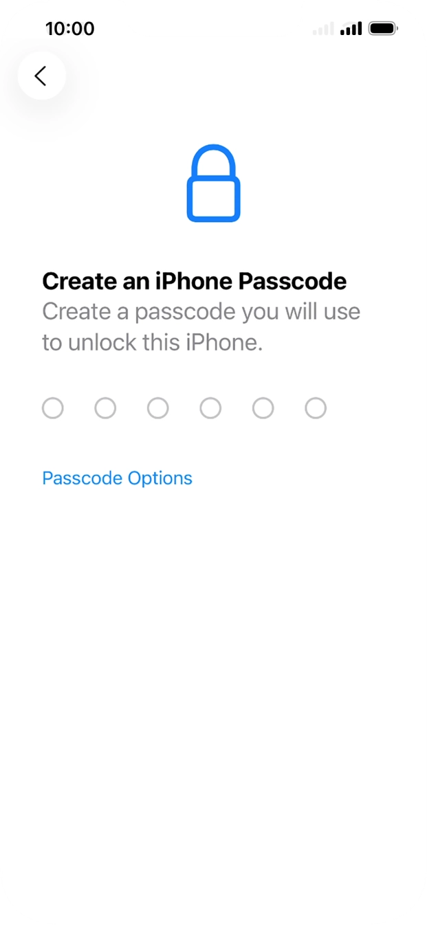Press Passcode Options.