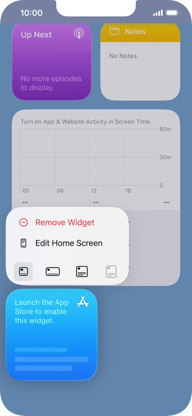 Press Remove Widget.