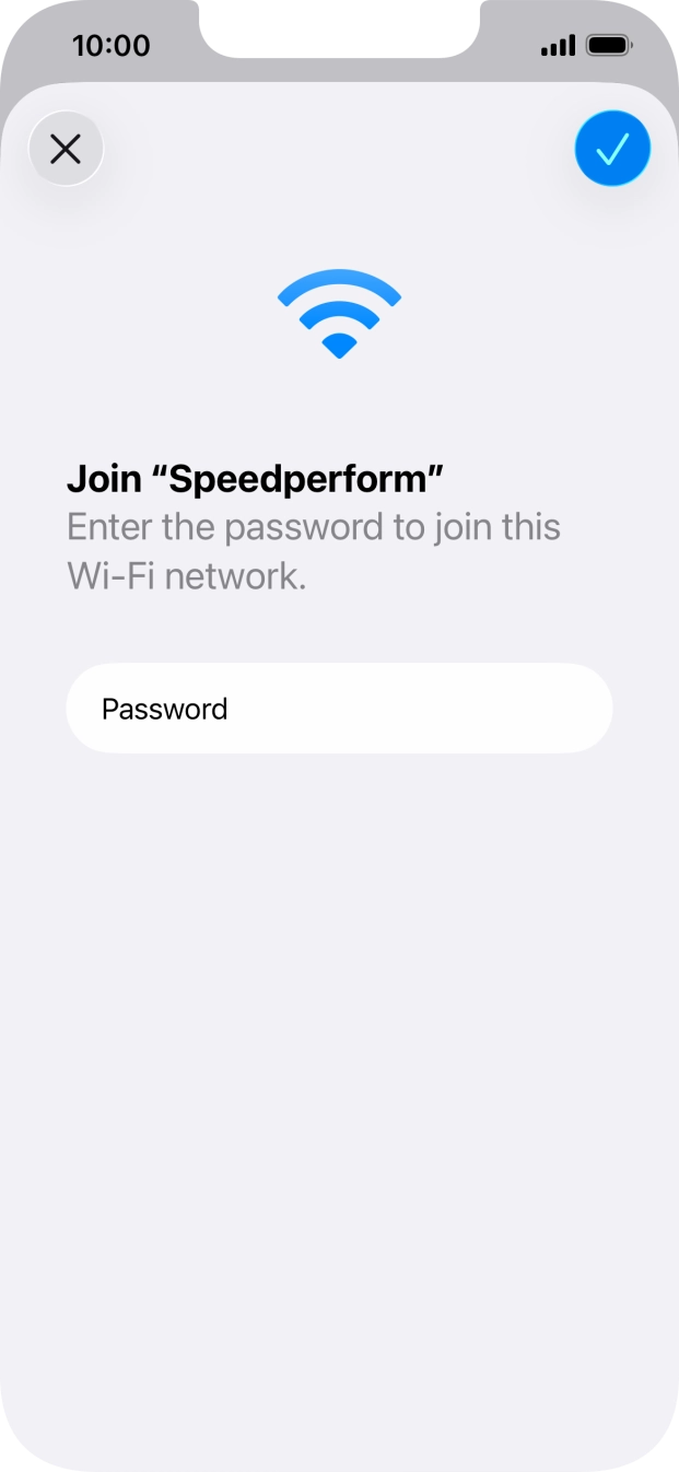 Press the confirm icon.