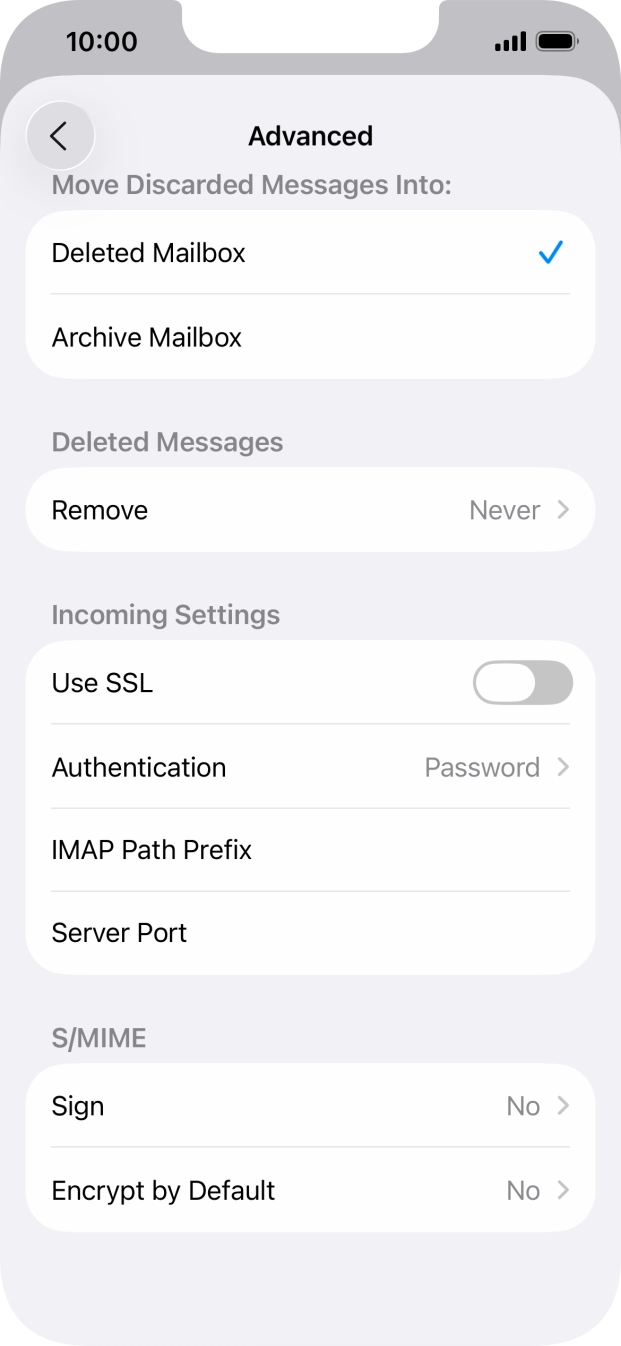Press the indicator next to 'Use SSL' to turn on the function.