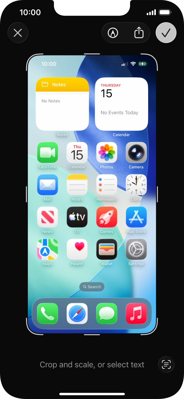 Follow the instructions on the screen to edit and save your screenshot.