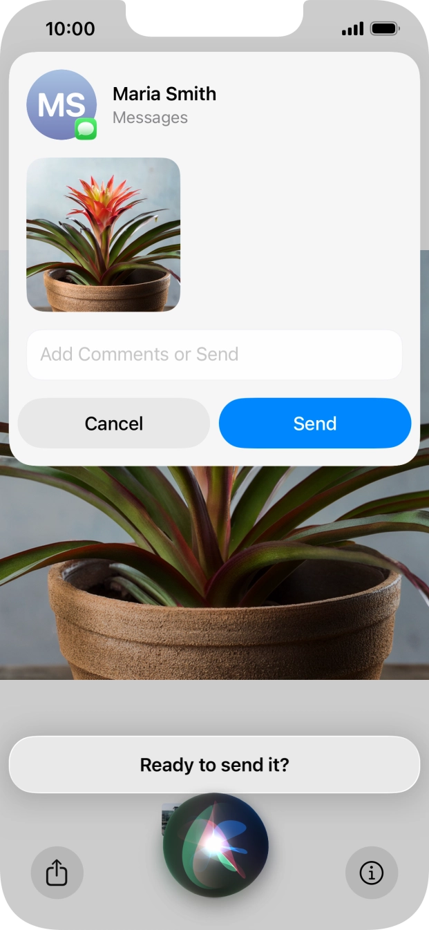 Ask Siri to share the screen content with your contacts.