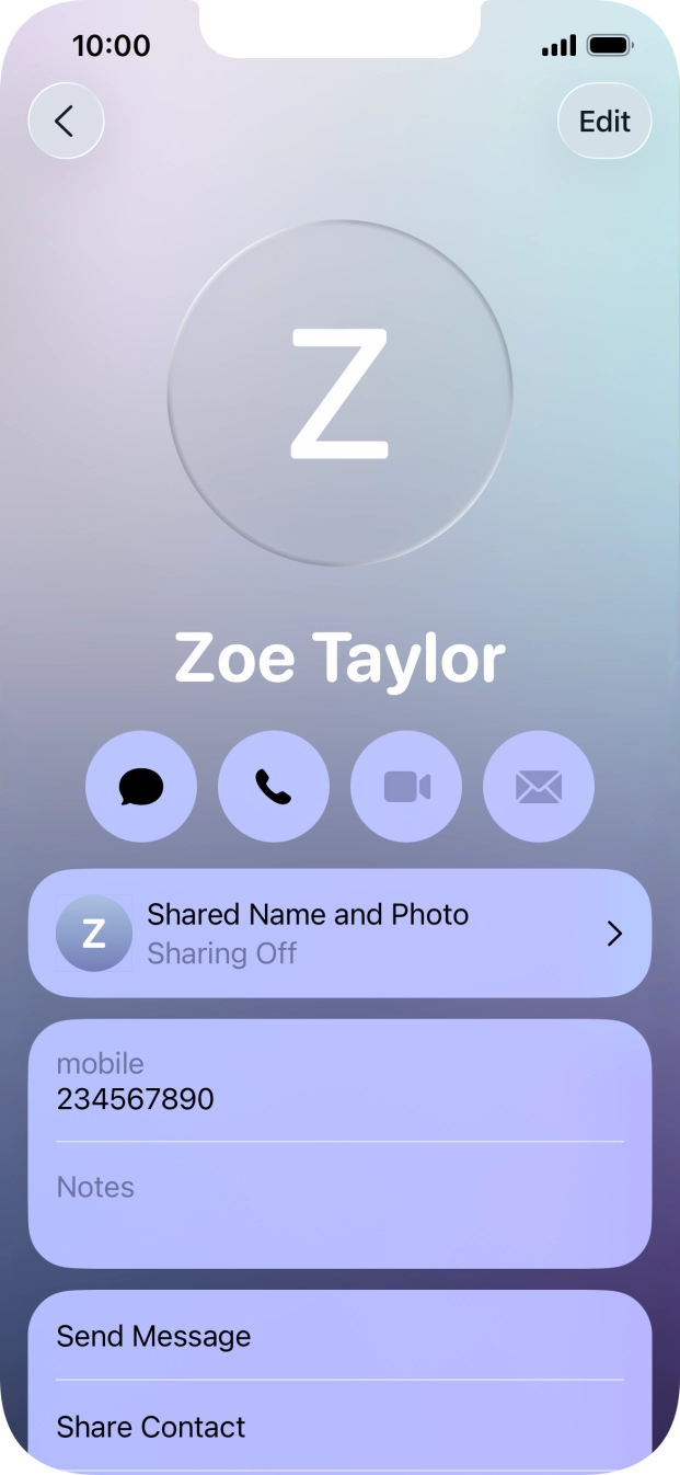 Press Shared Name and Photo. Press Shared Name and Photo.