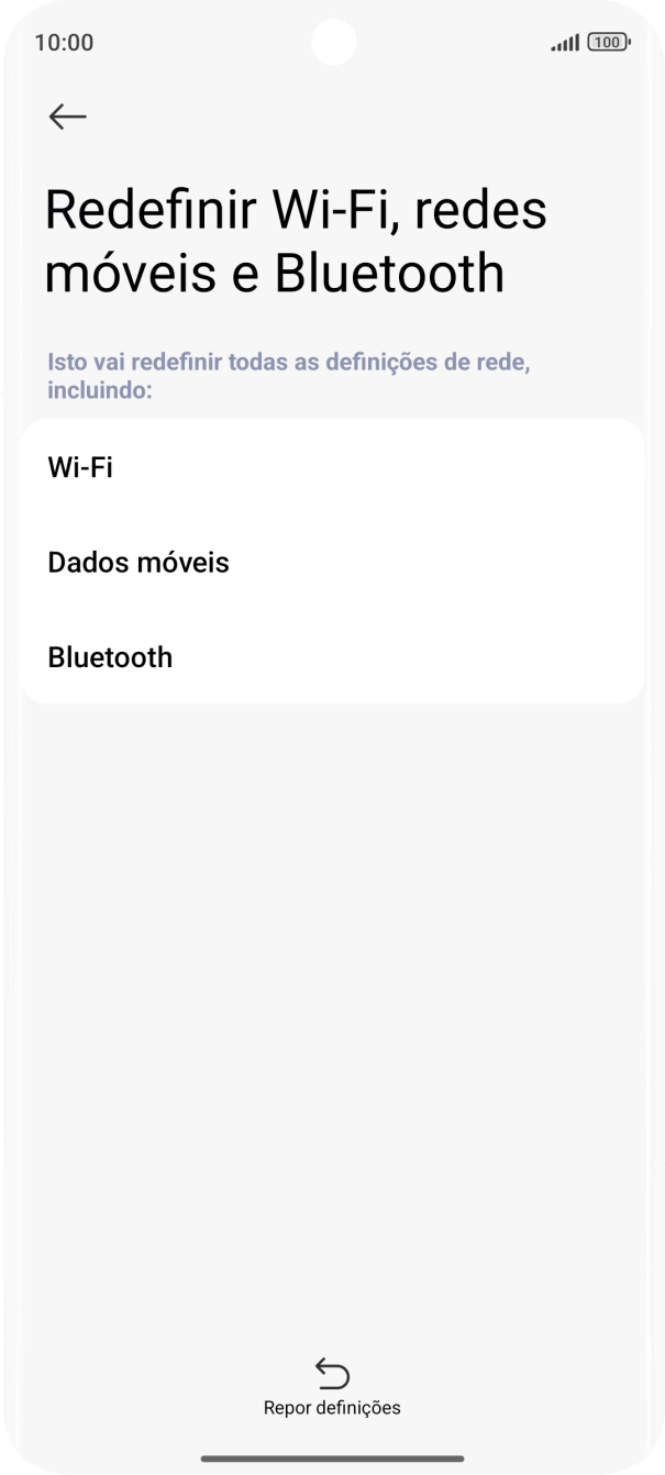 Prima Repor definições.