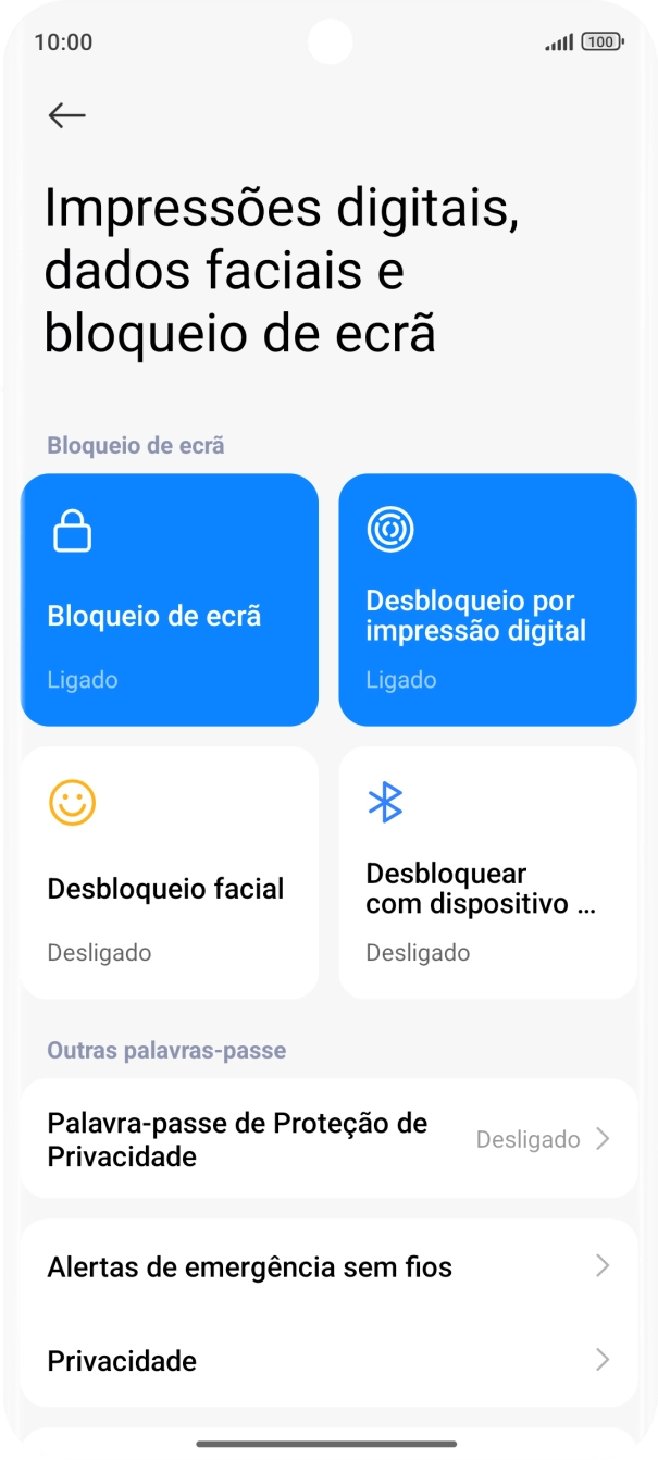 Prima Bloqueio de ecrã.