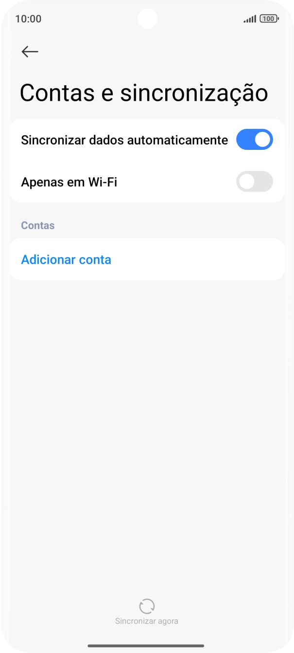 Prima Adicionar conta.