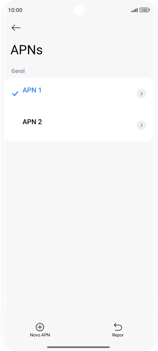 Prima a ligação de dados pretendida para a ativar.