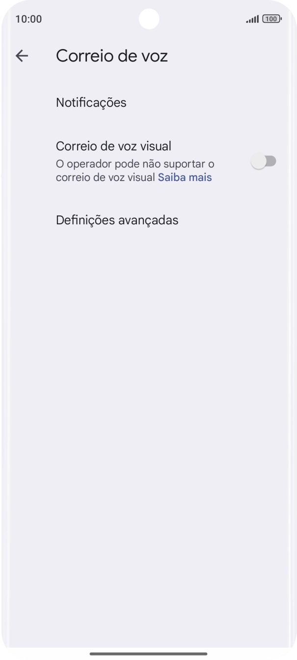 Prima Definições avançadas.