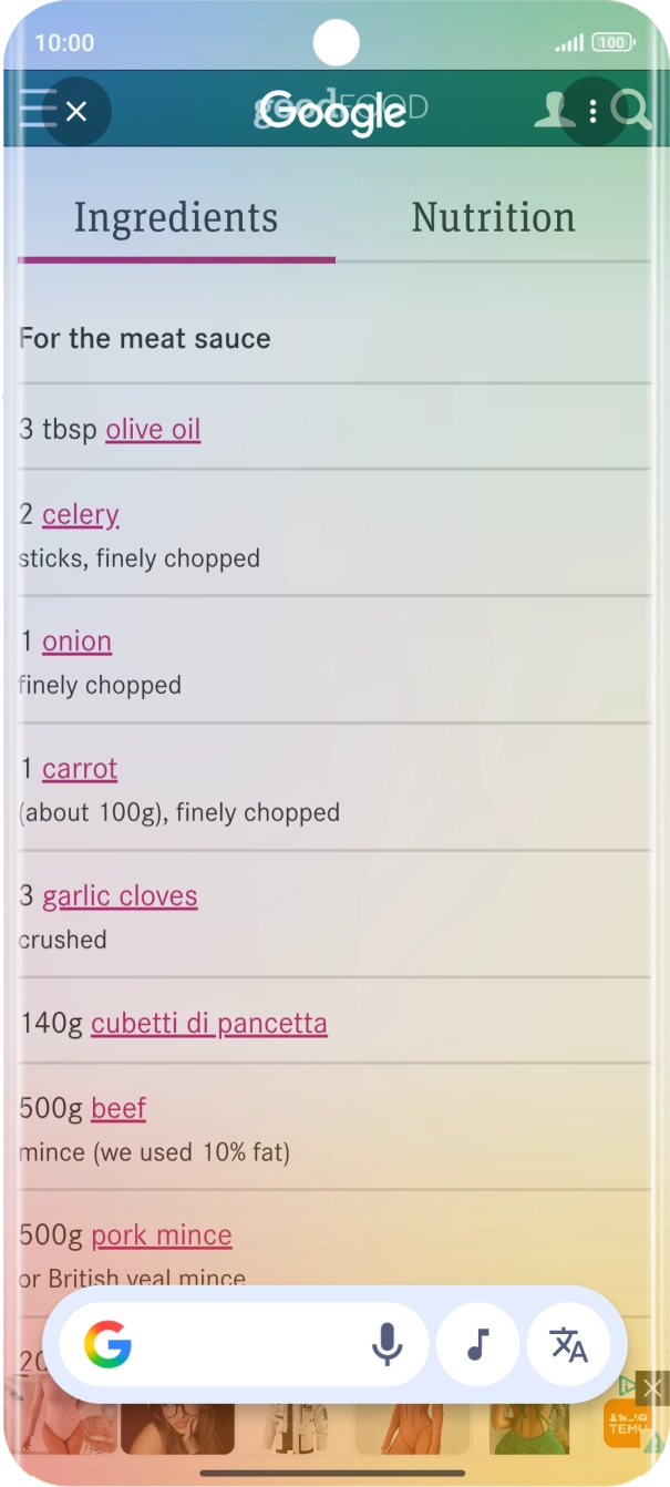 Prima o ícone de tradução.