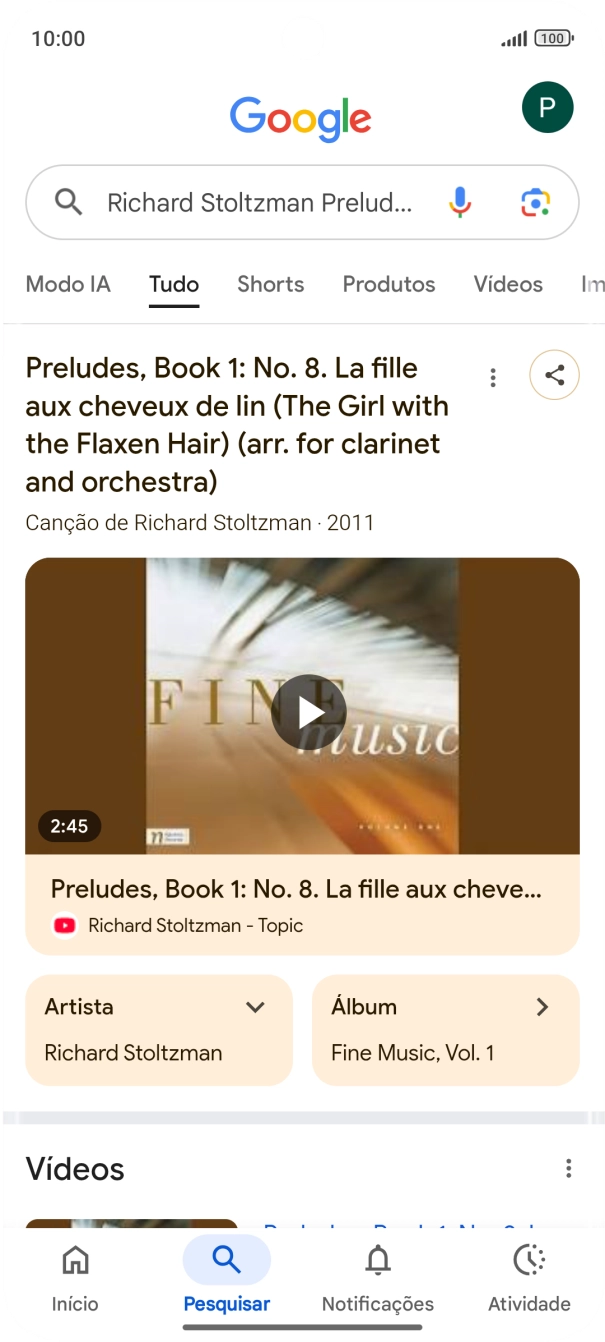 Siga as indicações no ecrã  para utilizar os resultados da pesquisa.