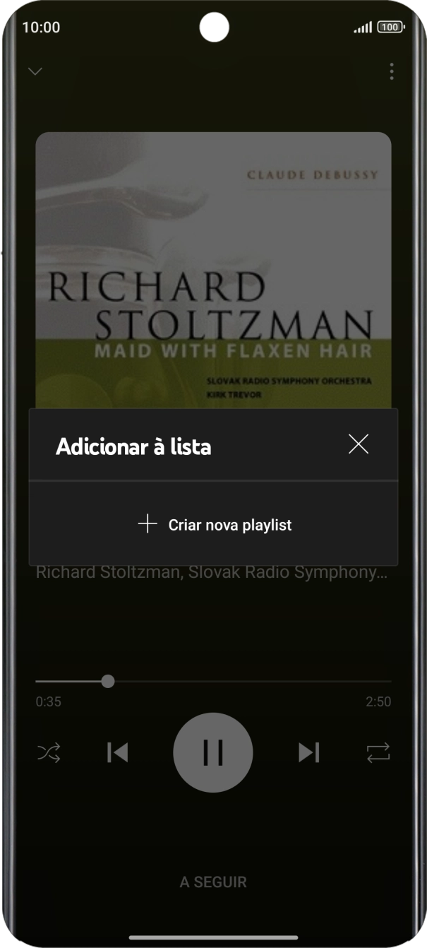 Prima Criar nova playlist.