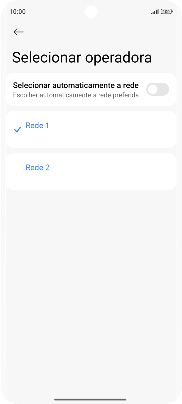 Prima a rede pretendida.
