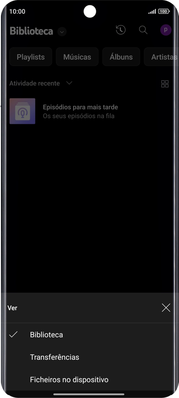 Prima a categoria pretendida e dirija-se ao ficheiro de música pretendido.