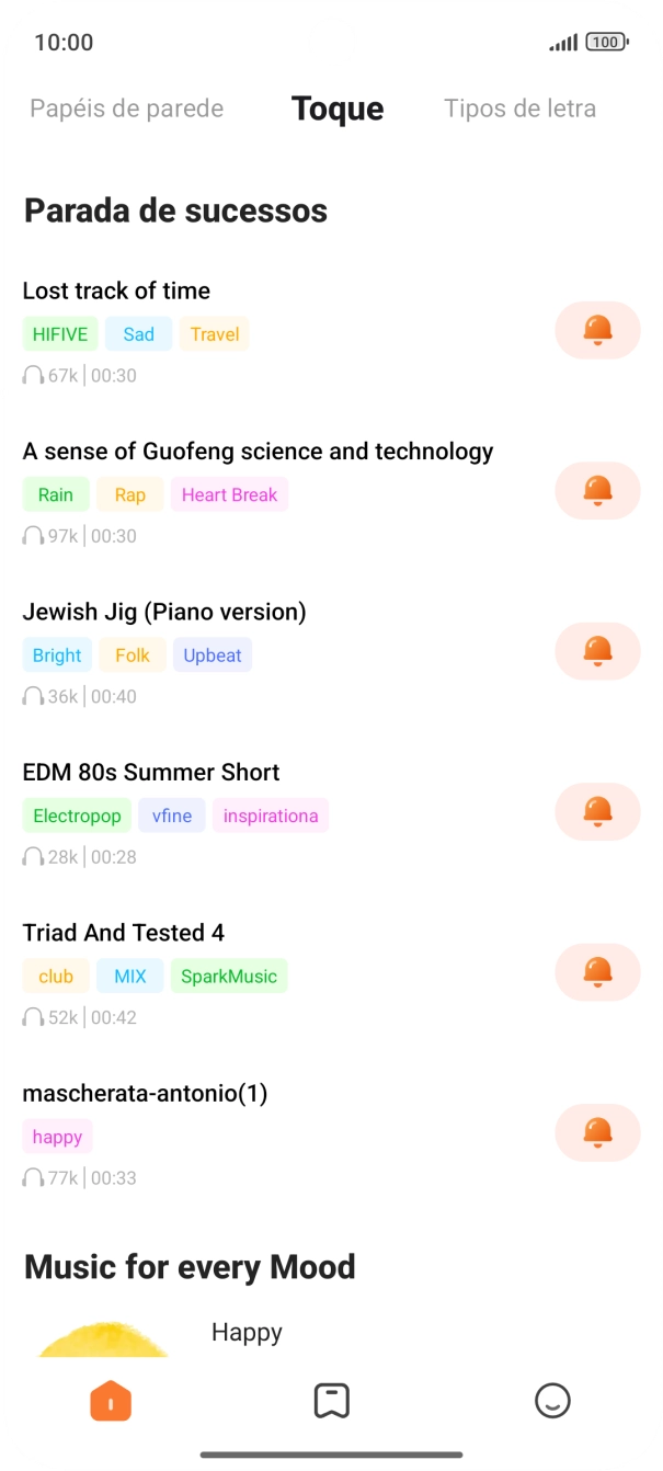 Deslize o dedo sobre o ecrã da esquerda para a direita.