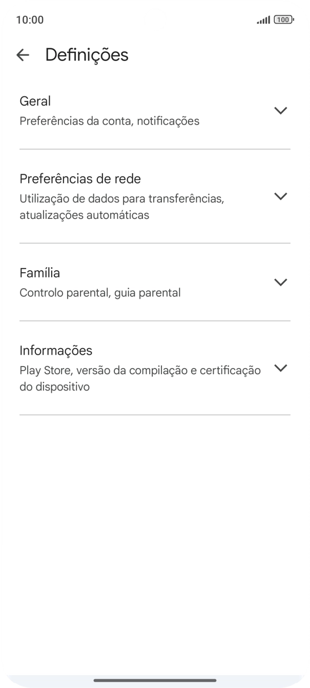 Prima Preferências de rede.