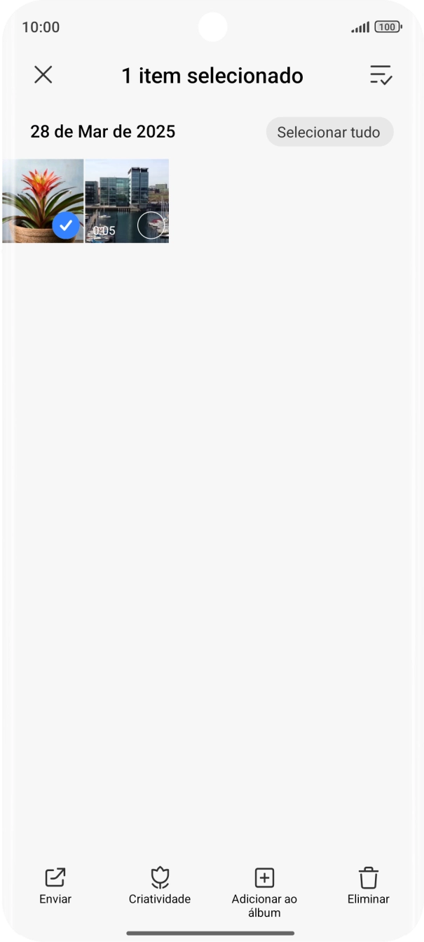 Prima o ícone para selecionar todos.