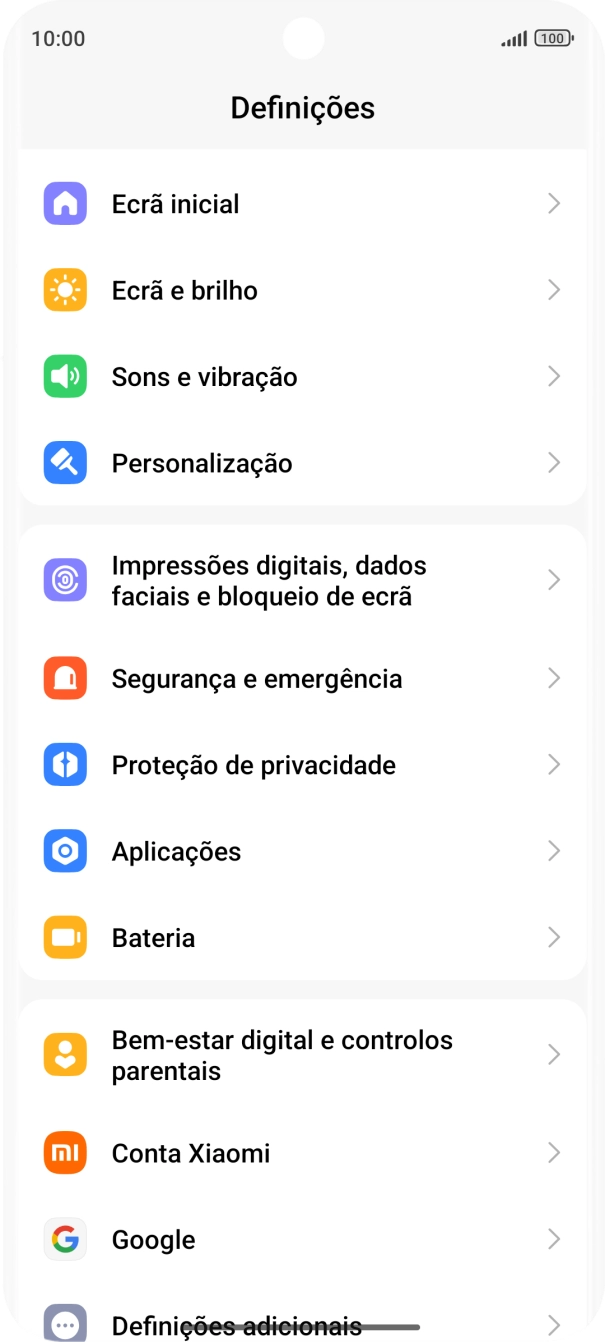 Prima Impressões digitais, dados faciais e bloqueio de ecrã.