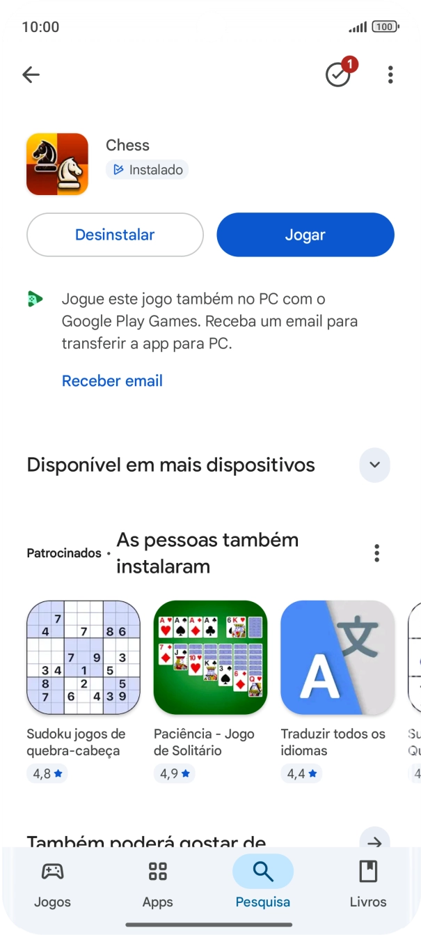 Para voltar ao ecrã inicial, deslize o dedo de baixo para cima a partir da base do ecrã.