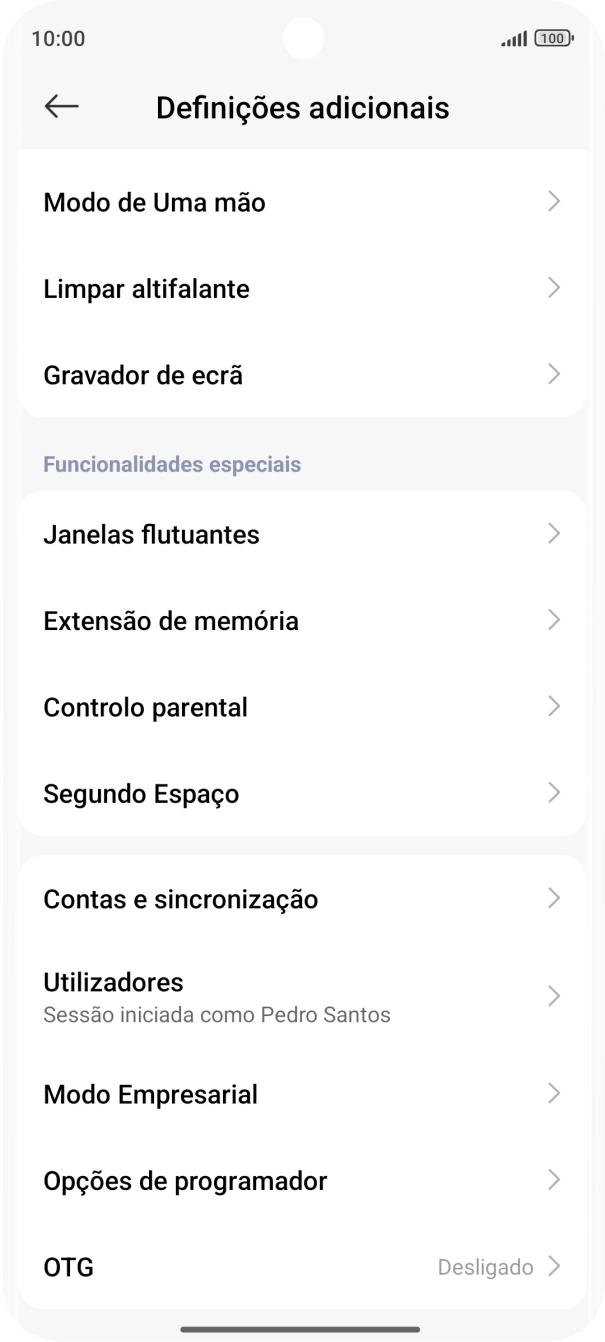 Prima Contas e sincronização.
