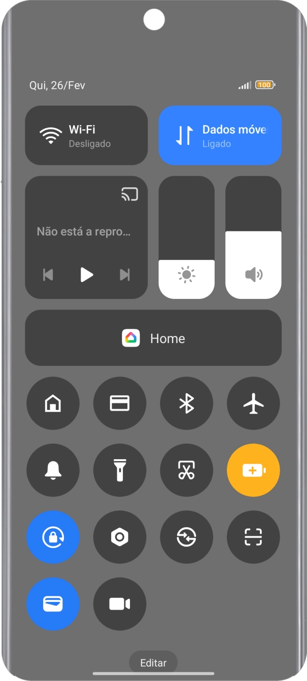 Para voltar ao ecrã inicial, deslize o dedo de baixo para cima a partir da base do ecrã.