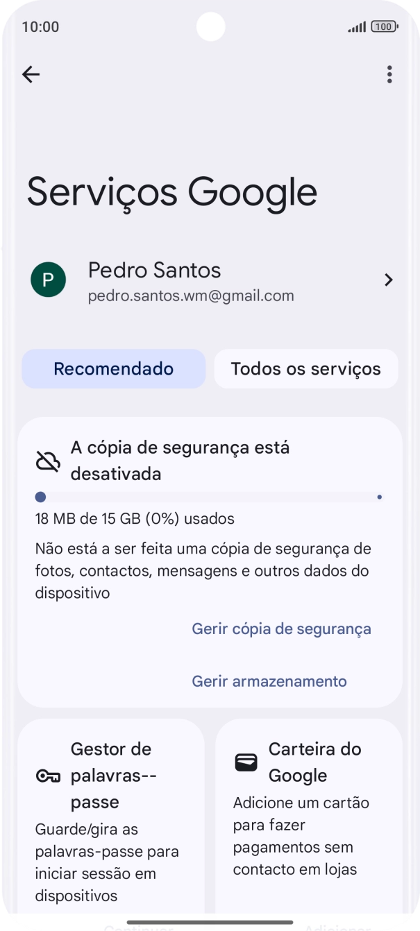 Prima Todos os serviços.