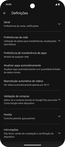 Prima Atualizar apps automaticamente.