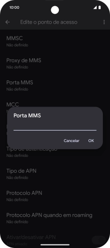 Introduza 80 e prima OK.