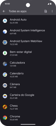 Prima a app pretendida.