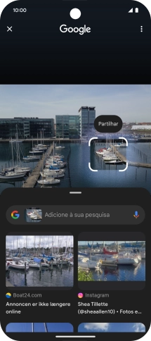 Siga as indicações no ecrã  para utilizar os resultados da pesquisa.