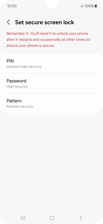Press the required lock code and follow the instructions on the screen to create an additional lock code.